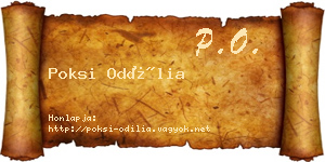 Poksi Odília névjegykártya